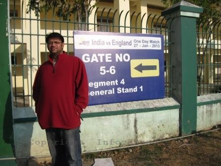 At Stadium gates in Dharamshala